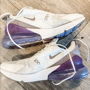Nike Air 270 size 8, Cream/Purple
